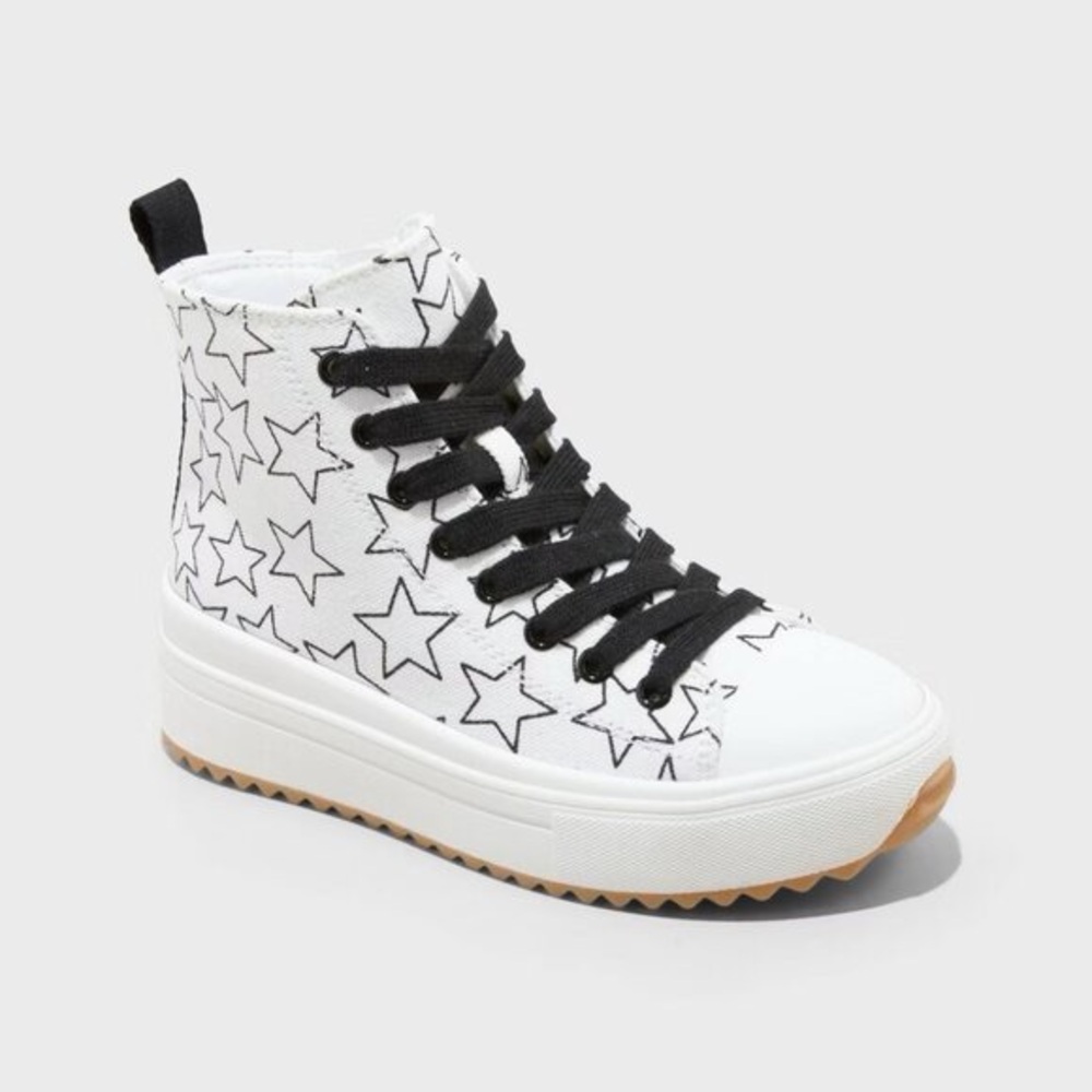 Blakely Girls High-Top Lace-Up Star Zipper Sneaker Boots-Size 1 -Art Class NWT